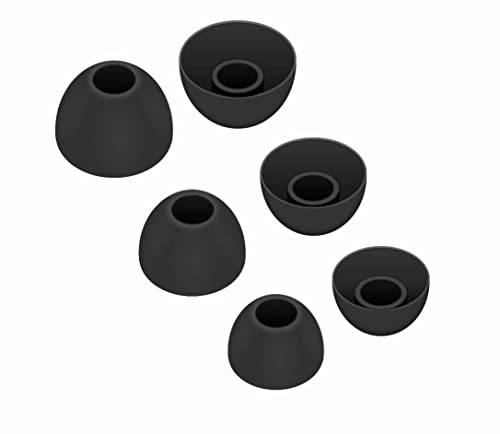 12 Pairs Ear Tips Buds Compatible with Skullcandy in-Ear Earphone, Replacement Flexible Silicone Eartips Earbuds Accessories Compatible with Skullcandy Dime/Sesh Evo/Jib/Ink'd+ - Black - color: black