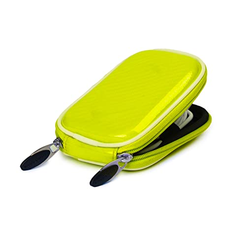 Vangoddy Hard Shell EVA Carrying Case with Carabiner and Dual Zipper for Hearing Aids, In-Ear Monitors, Small Medical Devices, Earbuds and Accessories - Lemon Yellow - color: Lemon Yellow