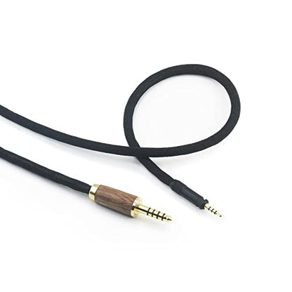 NewFantasia 4.4mm Balanced Male 6N OCC Copper Silver Plated Cord 4.4mm Balanced Cable Compatible with Sennheiser HD598 HD598 SE, HD560s HD598 Cs, HD598 SR, HD599 HD620S Headphone Walnut Wood Shell