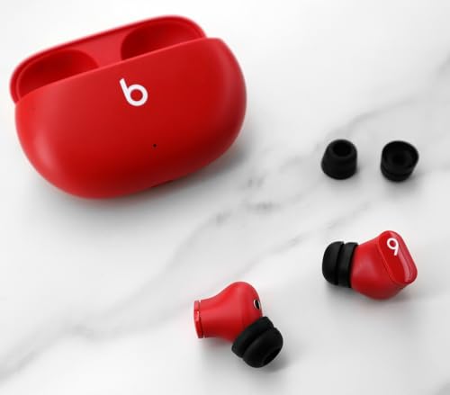 for Beat Solo Buds Ear Tips, 6 Pairs Double Flange Replacement Noise Reduce Silicone Flexible Eartips Gel Earplug Accessories Compatible with Beat Solo Buds/Studio Buds + / Fit Pro - Black