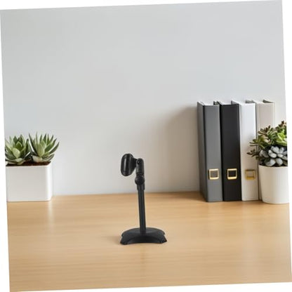 TOYANDONA Adjustable Desktop Microphone Stand round Base for Desk Setups and Professional Studios, Height Adjustable Mic Holder Compatible with Heavyweight Microphones, Sturdy Abs