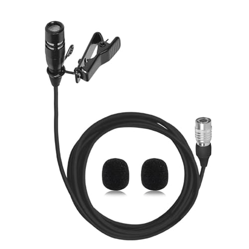 Lavalier Lapel Microphone Compatible with Audio-Technica Bodypack | Unidirectional Condenser Super Cardioid Clip-On Mic for Wireless Transmitter System with Hirose 4 Pin Plug - style: Hirose 4 Pin Plug Compatible with Audio-Technica
