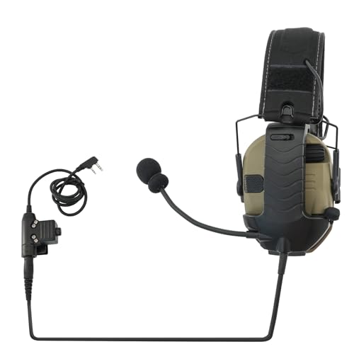 Microphone & PTT for Walker's Razor Noise Cancelling Headphones Airsoft（Black） - color: Black