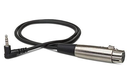 Hosa XVS-102F Camcorder Microphone Cable, XLR3F to Right-angle 3.5 mm TRS, 2 Feet - size: 2 Feet