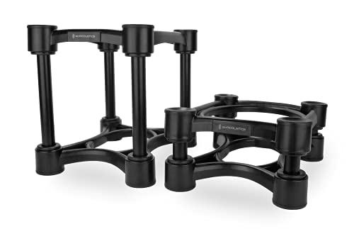 IsoAcoustics Iso-Stand Series Speaker Isolation Stands with Height & Tilt Adjustment: Iso-200 (7.8” x 10”) Pair - size: ISO-200 (20 x 25.4 cm)