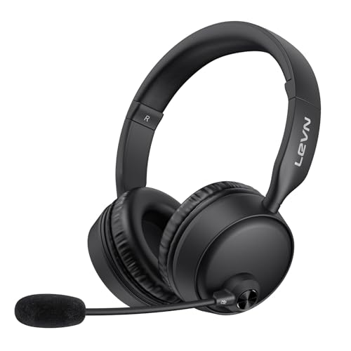 Wireless Headset with Mic for Work, Wireless Headset with Microphone AI Noise Cancelling, Bluetooth 5.3, 60H Battery, Mute Button, Comfortable Over Ear Headphones for PC, Laptop, Call Center, Office