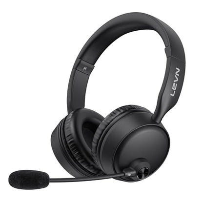 Wireless Headset with Mic for Work, Wireless Headset with Microphone AI Noise Cancelling, Bluetooth 5.3, 60H Battery, Mute Button, Comfortable Over Ear Headphones for PC, Laptop, Call Center, Office