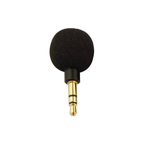 3.5mm Mini 3-Pole Stereo Omnidirectional Mic Portable Microphone Compatible with Mobile Phone Pad PC Laptop Studio Video Recording Noise Cancelling Small Mic Plug and Play