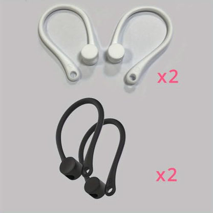 2-Pack Silicone Ear Hooks for AirPods - Non-Slip Anti-Lost Earbuds Holders for Workouts, Running & Daily Use (White) - color: White