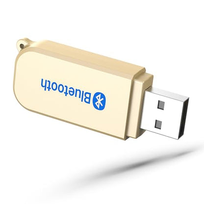 mini Bluetooth 5.3 Cars Adapter, USB Bluetooth Receiver with Stereo Wireless 3.5mm Aux Jack Adapter Hands-Free Car Kit Built-in Mic for Car, Home Stereo and More - color: yellow