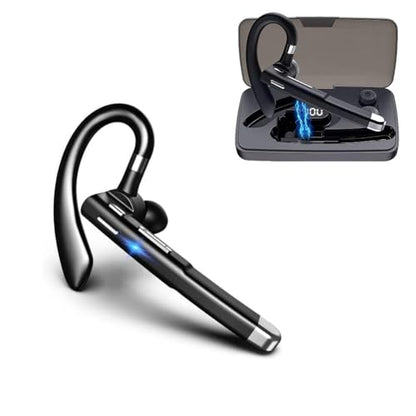 Single Bluetooth Headset, Business Wireless Earbud Bluetooth Earpiece V5.3 Hands-Free Earphones with Mic, Compatible for iPhone Cell Phones Driving/Business/Office
