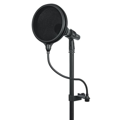 Gator Frameworks Split Level Double Layered Pop Filter with Attachment Clamp; Fits Most Standard Microphone Stands (GM-POP Filter) - style: Double Layer Pop Filter