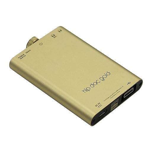 iFi Hip-dac2 Gold Edition - Portable Balanced DAC Headphone Amplifier for Android, iPhone with USB Input Only/Outputs: 3.5mm Unbalanced / 4.4mm Balanced – MQA Decoder - color: Gold