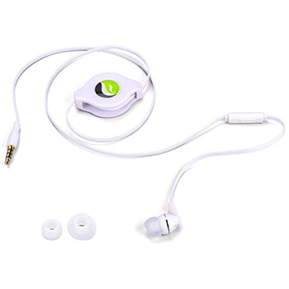 Headphone Retractable Mono Earphone Compatible with Amazon Fire HD 10 Plus (2021 Release), Kindle Fire HD 6 (2014 Release),DX - 3.5mm w Mic Headset Handsfree Earbud Earpiece Z6Z
