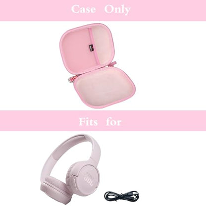 Mchoi Hard Case Suitable for JBL Tune 500BT / 510BT / 520BT On-Ear Wireless Bluetooth Headphone, Waterproof Shockproof Headphone Carrying Protective Cas, Pink, Case Only - color: Pink