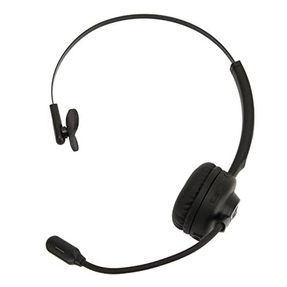 Wireless Headset with Mic, Single Ear Trucker Bluetooth Headset with Charging Base, for PC Laptop Phone Tablets