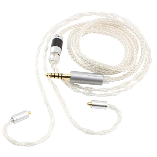 Youkamoo MMCX IEM Cable 4.4mm Balanced Silver Plated Copper Earphone Upgrade Cord Compatible with Shure SE215 SE425 UE900 Moondrop Aria Tin T2 T3 BGVP 2m 6.5ft - color: Silver