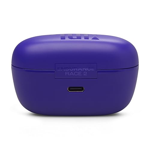 JBL Endurance Race 2 - Waterproof (IP68) sports true wireless earbuds with 4 mics for crisp, clear calls, JBL Pure Bass sound, 48Hrs of Playback, plus speed charging & Active Noise Cancelling (Purple) - color: Purple