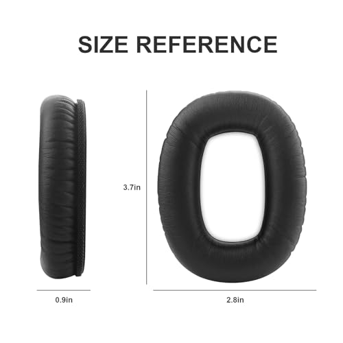 Ear Pads Replacement Ear Cushions Compatible with Marshall Monitor II Active Noise Canceling Over-Ear Bluetooth Headphone Softer Protein Leather High-Density Memory Foam Earpads Ear Cups Cover - Black