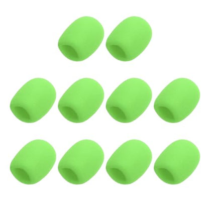 MECCANIXITY 10pcs Microphone Foam Covers, 40mm (1.57") ID 10mm (0.39") Thickness Microphone Windscreen Foam Cover for Most Handheld Microphones, Green - color: Green