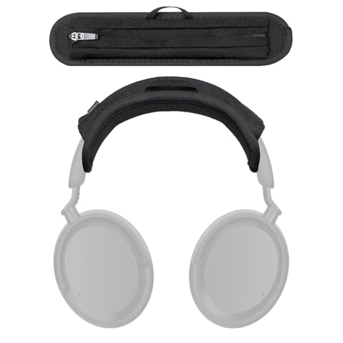 Headband Cushion Cover Compatible with Sennheiser ACCENTUM, Momentum 4, Momentum 3, Momentum 2,Momentum Over/On Ear Headphone, 6mm Thick Cushion, No Wobble Zipper Slider, with Hanging Loop