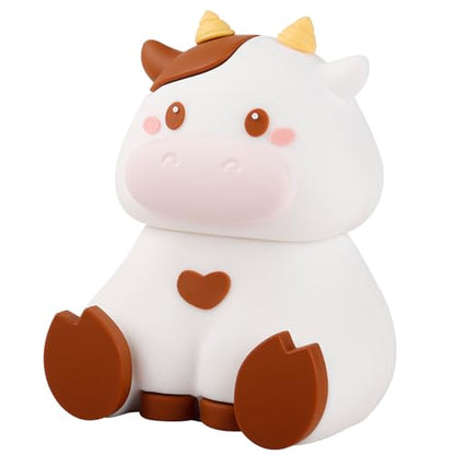 Portable Mini Cartoon Bluetooth Speaker with Phone Holder Mini Animal Cute Kids Wiressless Speaker Built-in Mic, Hands-Free Call for Home Trip Gift (White-Cow) - color: White-Cow