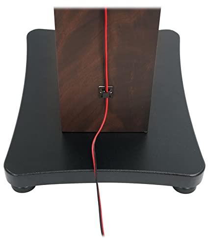 Rockville SS36D Dark Wood Grain 36" Solid Home Speaker Stands Pair, 100 Lbs | Solid MDF Wood, Not Hollow, Isolation Pads, Brass and Rubber Spikes, 2 Top Platform Sizes, No Sand Needed, Cable Management - color: Dark Wood