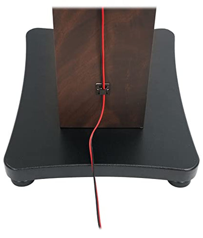 Rockville SS36D Dark Wood Grain 36" Solid Home Speaker Stands Pair, 100 Lbs | Solid MDF Wood, Not Hollow, Isolation Pads, Brass and Rubber Spikes, 2 Top Platform Sizes, No Sand Needed, Cable Management - color: Dark Wood