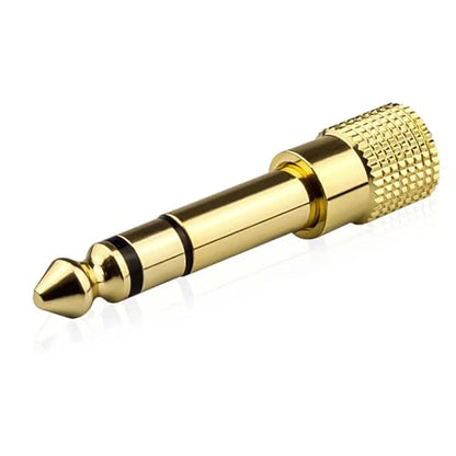 6.35mm 1/4 Male to 3.5mm 1/8 Female Stereo Headphone Adapter Audio Jack Plug Gold Plated for Speaker Headphone Guitar Digital Piano Amp