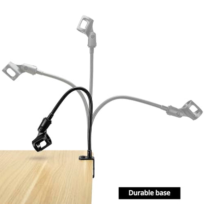 QWORK 13" Gooseneck Microphone Stand – Flexible Desktop Clamp-On Mic Mount