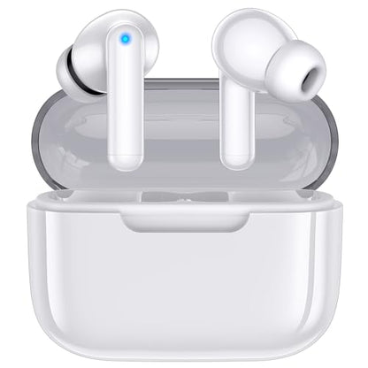 kurdene Wireless Earbuds, Bluetooth 5.3 in Ear Buds Light Weight Headphones with Deep Bass Sound,48 Hours Playtime Headset,Clear Calls Earphones with Mics for Sports Workout White - color: White