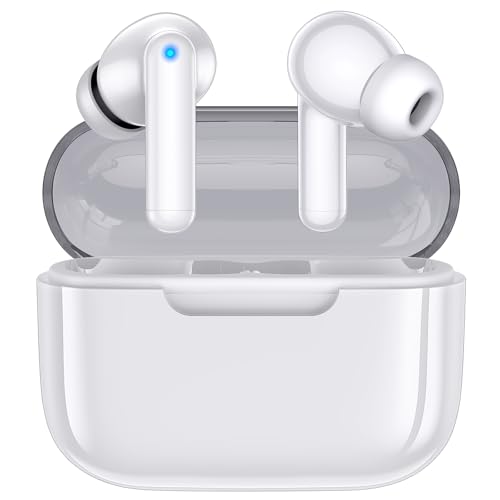 kurdene Wireless Earbuds, Bluetooth 5.3 in Ear Buds Light Weight Headphones with Deep Bass Sound,48 Hours Playtime Headset,Clear Calls Earphones with Mics for Sports Workout White - color: White