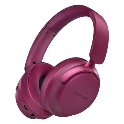 B8 Bluetooth Headphones Over Ear, 6 EQ Music Modes and 50H Playtime Deep Bass Wireless Headphones with Mic, Lightweight Folding HiFi Stereo Headset for iPad/Travel/Tablet/PC/Home Red - color: Red
