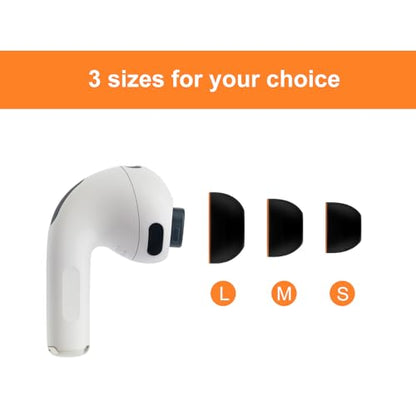 Klowcok Replacement Foam Ear Tips for AirPods Pro 3 Silicone Shield, S/M/L | Compatible with AirPods Pro3 3rd Generation 2025, Fit in The Charging Case, 3 Pairs, Black - size: Assorted-S/M/L