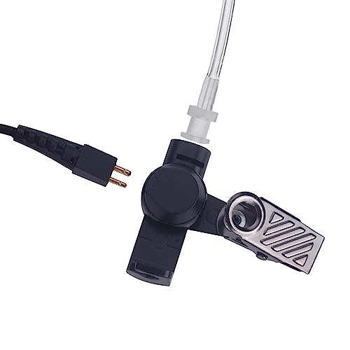 Earpiece with mic PTT Compatible for Motorola Walkie Talkie Radio cls1110 cls1410 bpr40 cp100 cp185 cp200 cp200d rdm2070d with One Pair Medium Earmolds, Covert Acoustic Tube Headset, 2 Pack