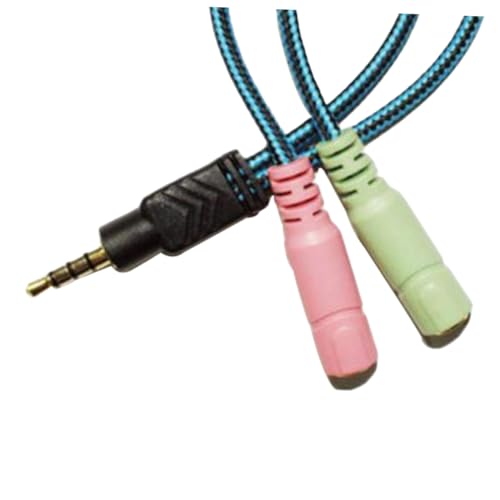 jojofuny 2pcs Male to Female Audio Splitter Adapter for Headset and Microphone Stereo Cable for Laptop and Mobile Devices Convenient Headphone Mic Splitter for Enhanced Audio
