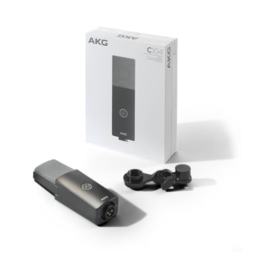 AKG C104 Professional Large Diaphragm Cardioid Condenser Microphone – XLR Studio Mic for Podcasting, Streaming, Broadcasting & Music Recording, Low Noise, High SPL, Sustainable Design - style: C104
