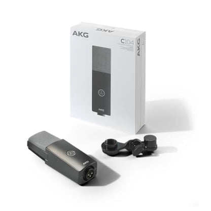 AKG C104 Professional Large Diaphragm Cardioid Condenser Microphone – XLR Studio Mic for Podcasting, Streaming, Broadcasting & Music Recording, Low Noise, High SPL, Sustainable Design - style: C104