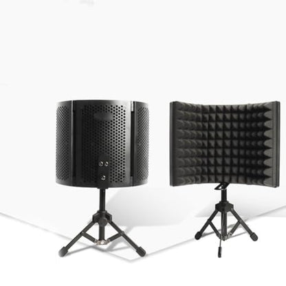 MAGICLULU Microphone Windshield Isolation Shield with Absorbent Foam, Small Three-panel Soundproof Mic Cover with Desktop Stand for Studio Recording and Vocal Noise Reduction