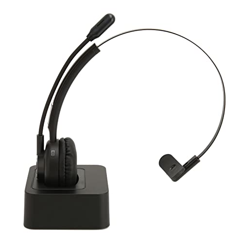Telephone Headset with Charging Base for PCs Tablets Wireless Business Headset Black V5.0