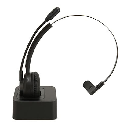 Telephone Headset with Charging Base for PCs Tablets Wireless Business Headset Black V5.0