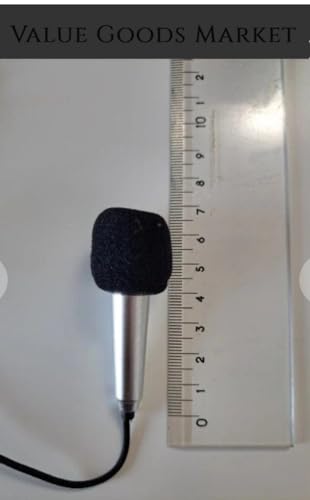 Sellvia Compact 3.5mm Stereo Mini Microphone - Omnidirectional, Dual Channel, Plug-and-Play for Voice Recording, Karaoke, Video Conference