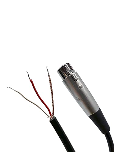 Custom Cable Connection 2 Foot Pro-Audio XLR Balanced Microphone Female to Blunt - 18 AWG Economy Shielded Install Cable - size: 2 Foot, style: Female to Blunt