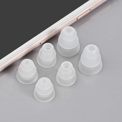 Replacement Triple Flange Ear Tips Earbuds Silicone for in Ear Headphones in-Ear Hole 4.0mm