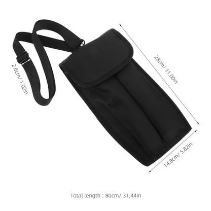 Portable Microphone Carrying Case with Thick Padding and Divider for Dual Handheld Microphones, Snug Fit and Wear-resistant Black Travel Bag with Shoulder Strap for Live Studio
