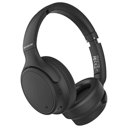 INFURTURE H1 Plus Active Noise Cancelling Headphones with EQ Mode, Bluetooth5.4 & 3.5mm Jack,Wireless Over Ear Bluetooth Headphones, Deep Bass Headset, Low Latency, Memory Foam Ear Cups,90H Playtime - color: Black