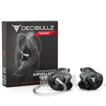 Decibullz Custom Molded Security Radio Surveillance Earpiece Set, Thermo-Fit Designed for Clear Acoustic Tube Radios, Isolation - style: Isolation Earpieces