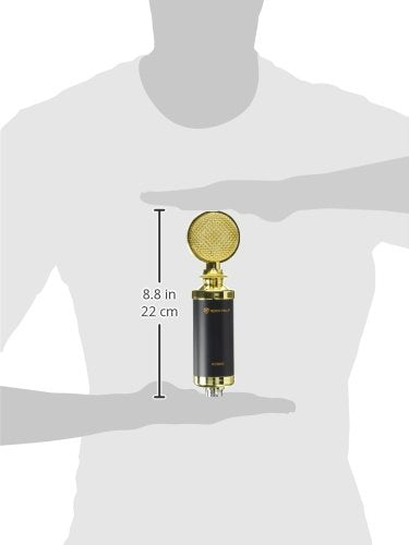 Rockville RCM02 Studio Recording Condenser Mic with Metal Shock Mount | Cardioid, 16mm Diaphragm, Aluminum Body, 48V Phantom Power, XLR and 3.5mm Cables Included, Anti-Wind Cap