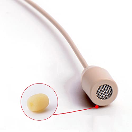 Single Ear Headset Microphone Compatible with Audio-Technica Bodypack | Condenser Earset Headworn Mic for Wireless System Transmitter with 1.2m Cable Windscreen Hirose 4 Pin Plug