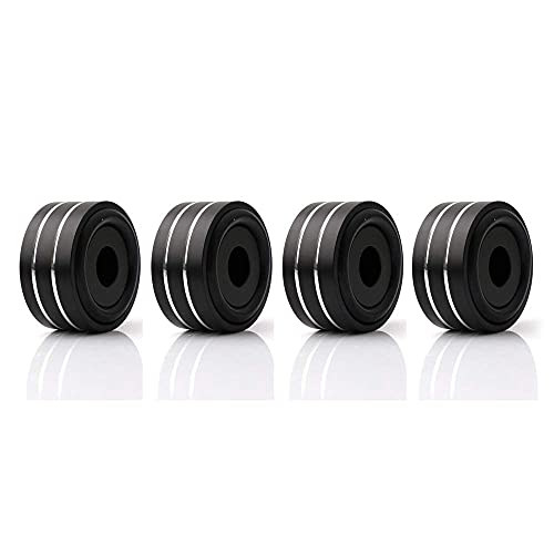 4Pcs Audio Isolation Feet Load 400KG Anti Vibration Pads 40 * 20mm(Black) | Aluminum Hifi Isolation Footer with Threaded Screw&Adhesive fit Speaker/amplifier/turntable/subwoofer/Record Player/Equipment - color: Black